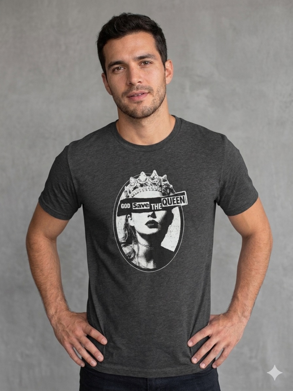 Sex Pistols God Save The Queen Tee by Bella Canvas XL 24” p2p Charcoal Heather